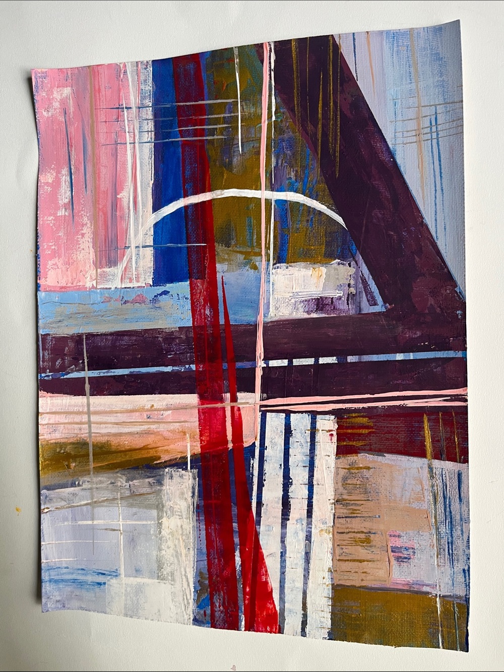 Abstract Geometric Wall Art - Multicolor Contemporary Canvas Painting Original